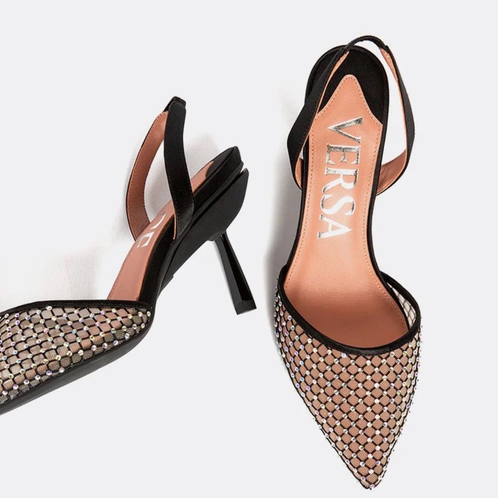 Vice Versa Convertible Heels Size 11 Everyday Heel Crystal Mesh